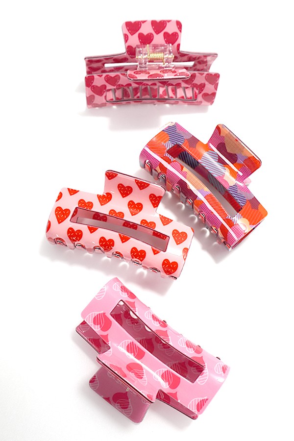 VALENTINE'S DAY GIFT HEART HAIR CLAW CLIPS | 40H840