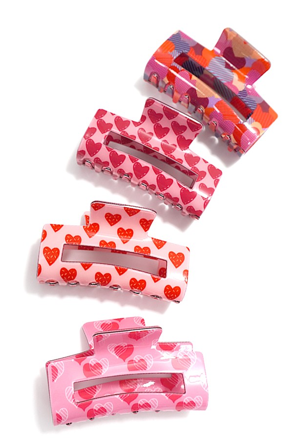 VALENTINE'S DAY GIFT HEART HAIR CLAW CLIPS | 40H840