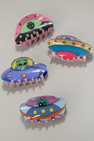 CUTE SPACE UFO ALIEN SPACESHIP HAIR CLAW CLIPS | 40H841 – JOSSLYN