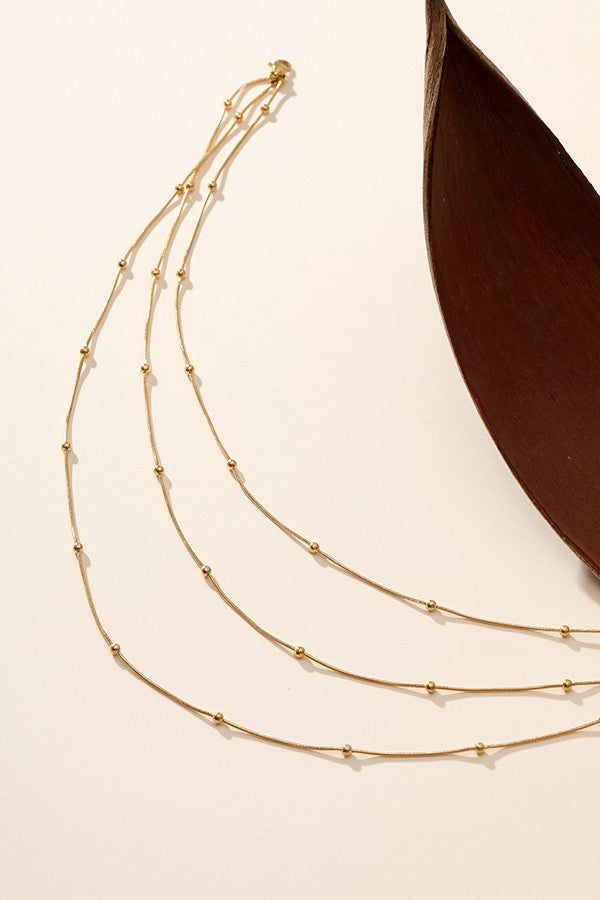 TITANIUM STEEL NON-TARNISH TRIPLE LAYER NECKLACE | 40NK339