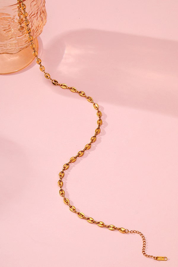 TITANIUM STEEL NON-TARNISH OVAL CHAIN NECKLACE | 40NK340