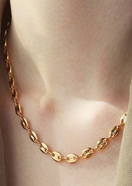TITANIUM STEEL NON-TARNISH OVAL CHAIN NECKLACE | 40NK340