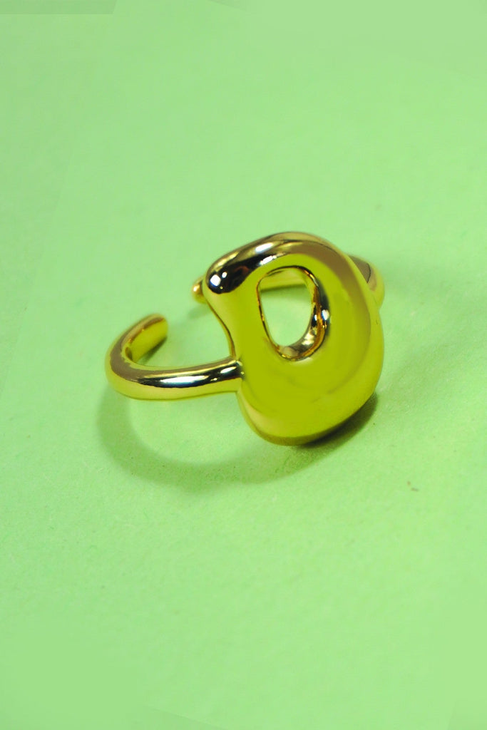 BALLOON BUBBLE MONOGRAM INITIAL ADJUSTABLE RING | 40R102