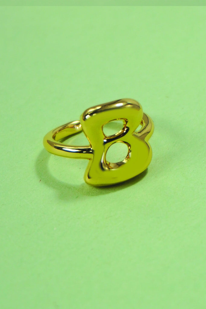 BALLOON BUBBLE MONOGRAM INITIAL ADJUSTABLE RING | 40R102
