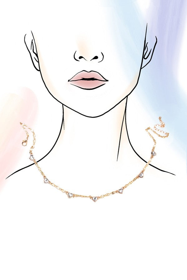 HEART STONE STATION NECKLACE | 80N1012