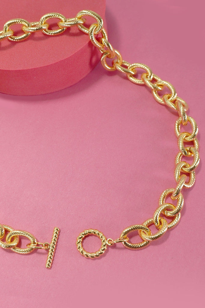 STAINLESS STEEL TARNISH FREE CHUNKY CHAIN NECKLACE | 40NK350