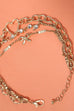 MULTI LAYER BOW HEART STATION RHINESTONE BRACELET | 80B237