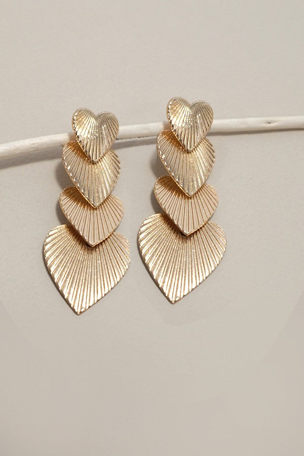 LAYERED HEART DROP EARRINGS | 31E40045