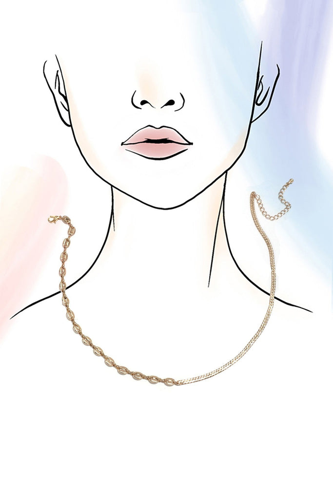 DUAL STYLE HERRINGBONE MARINER CHAIN NECKLACE | 80N1050