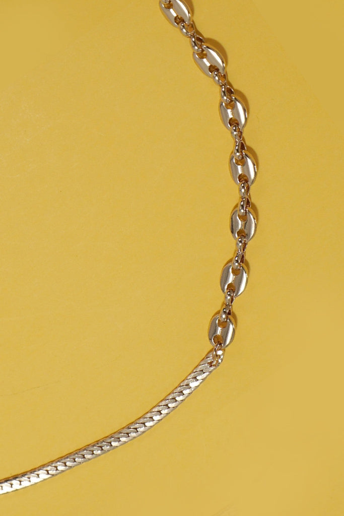 DUAL STYLE HERRINGBONE MARINER CHAIN NECKLACE | 80N1050