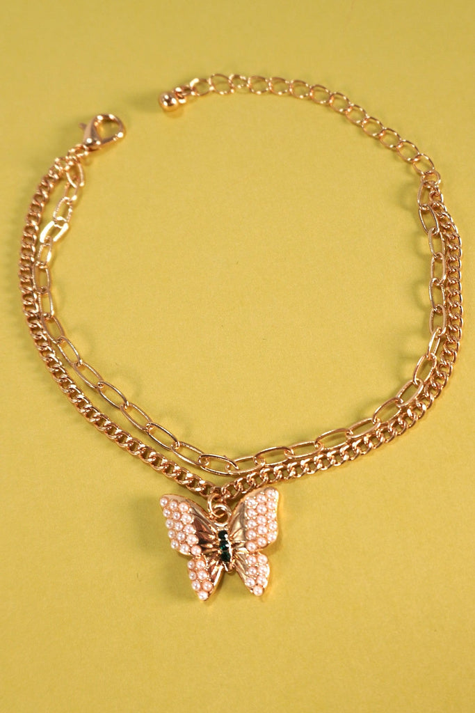 PEARL BUTTERFLY CHARM BRACELET | 31B24058