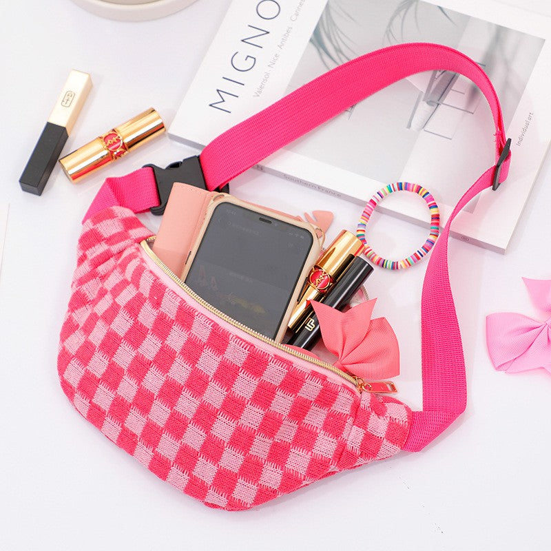 CHECKERED FANNY BAG WAIST CROSSBODY SLING BAG | 40P545