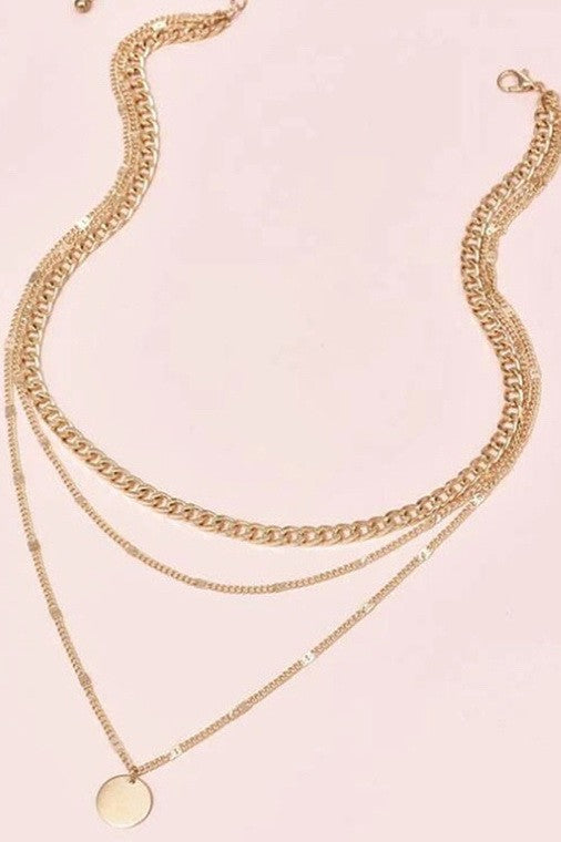 TITANIUM STEEL NON-TARNISH LAYERED CHAIN NECKLACE | 40NK375