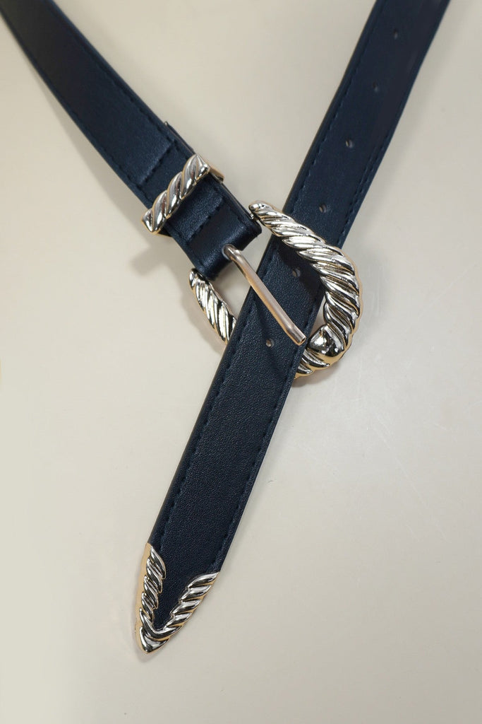 CLASSIC WESTERN CARVED BUCKLE FAUX LEATHER BELT | 40BT647