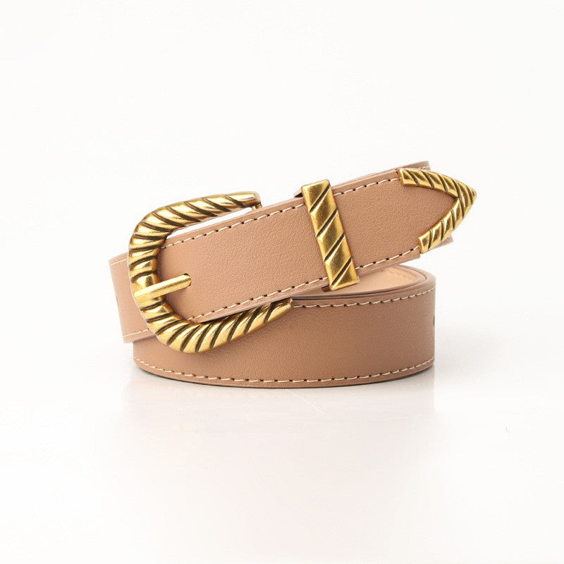 CLASSIC WESTERN CARVED BUCKLE FAUX LEATHER BELT | 40BT647