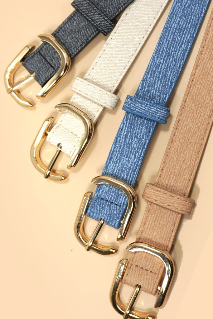 MODERN RECTANGLE BUCKLE FAUX LEATHER BELT | 40BT648