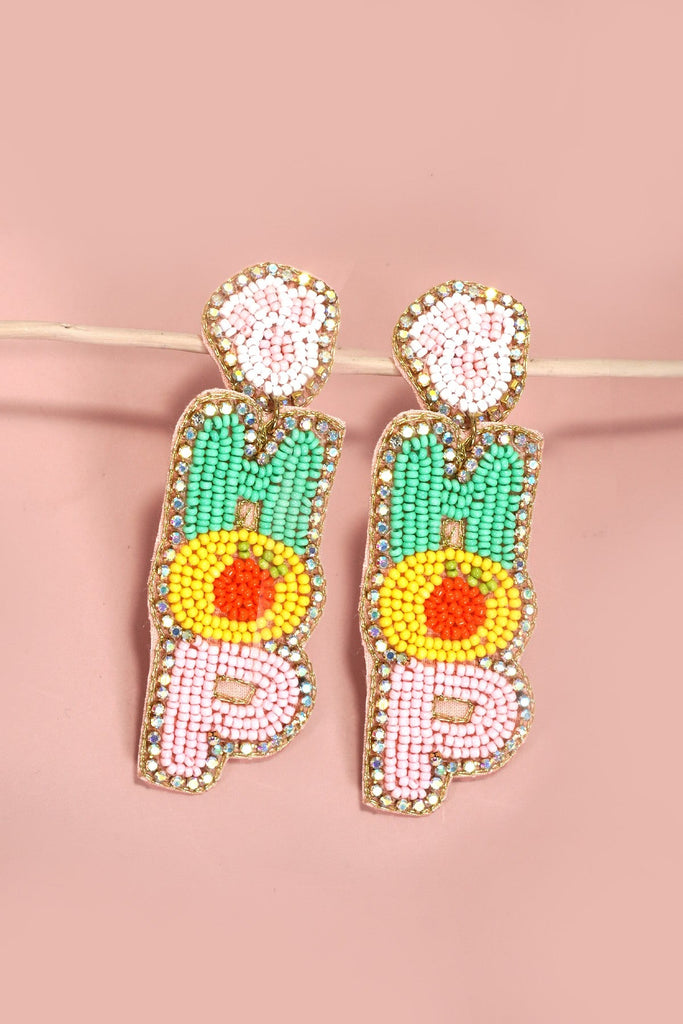EASTER HOP HOP SEED BEADED DROP EARRINGS | 91E5385