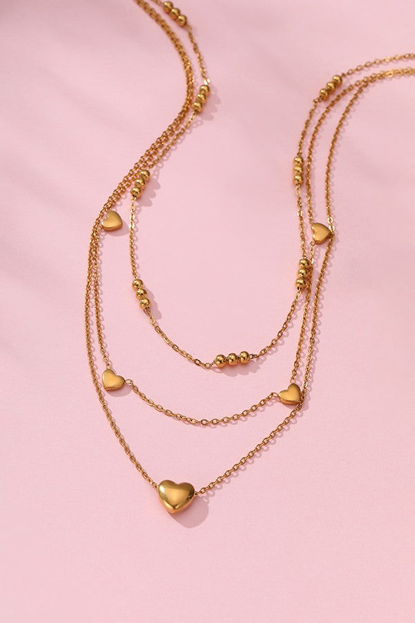 18K STAINLESS STEEL TARNISH FREE LAYERED NECKLACE | 40NK399