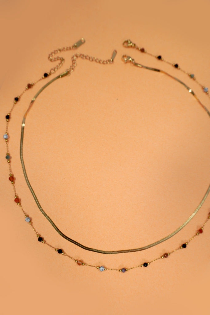 TITANIUM STEEL NON-TARNISH LAYERED CHAIN NECKLACE | 40NK404