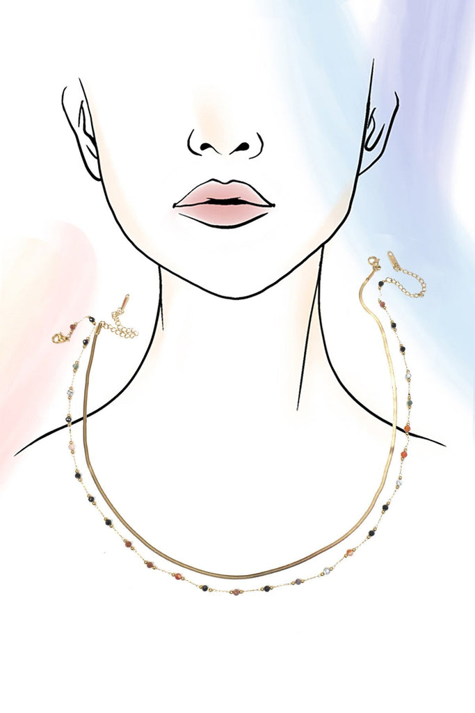 TITANIUM STEEL NON-TARNISH LAYERED CHAIN NECKLACE | 40NK404