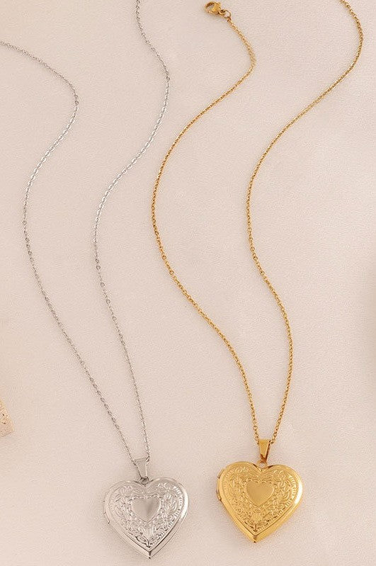 18K STAINLESS STEEL TARNISH FREE LOCKET NECKLACE | 40NK410