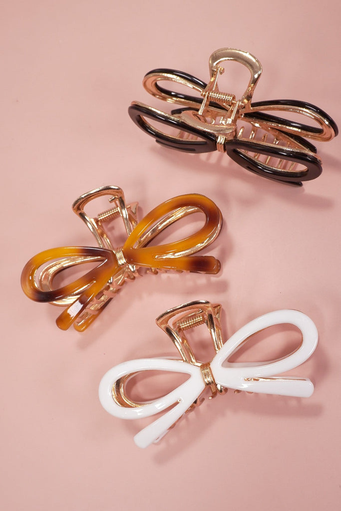 LARGE CUTE BOW RIBBON HAIR CLAW CLIPS | 40H881