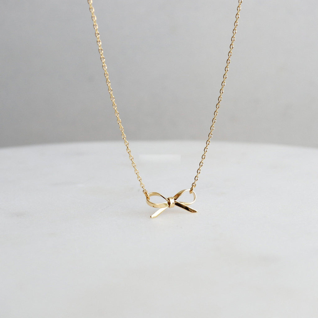 18K STAINLESS STEEL TARNISH FREE BOW NECKLACE |  40NK9418
