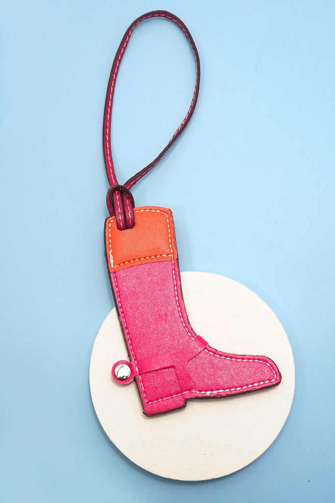 VEGAN LEATHER WESTERN BOOT BAG CHARM KEYCHAINS | 40KC141