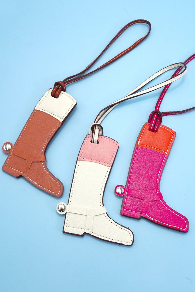 VEGAN LEATHER WESTERN BOOT BAG CHARM KEYCHAINS | 40KC141