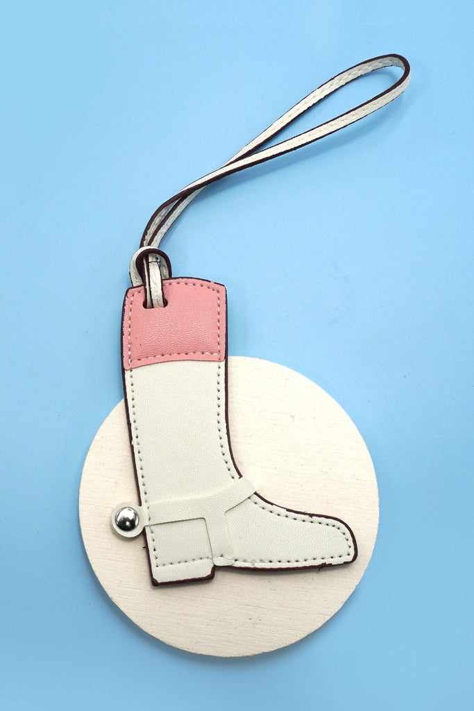 VEGAN LEATHER WESTERN BOOT BAG CHARM KEYCHAINS | 40KC141