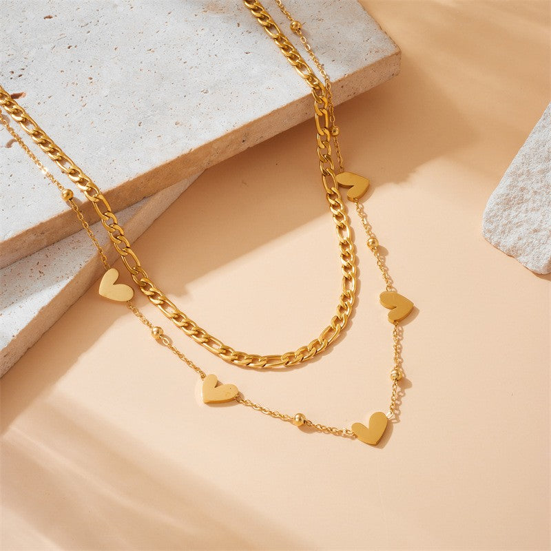 18K STAINLESS STEEL TARNISH FREE LAYERED NECKLACE | 40NK9424