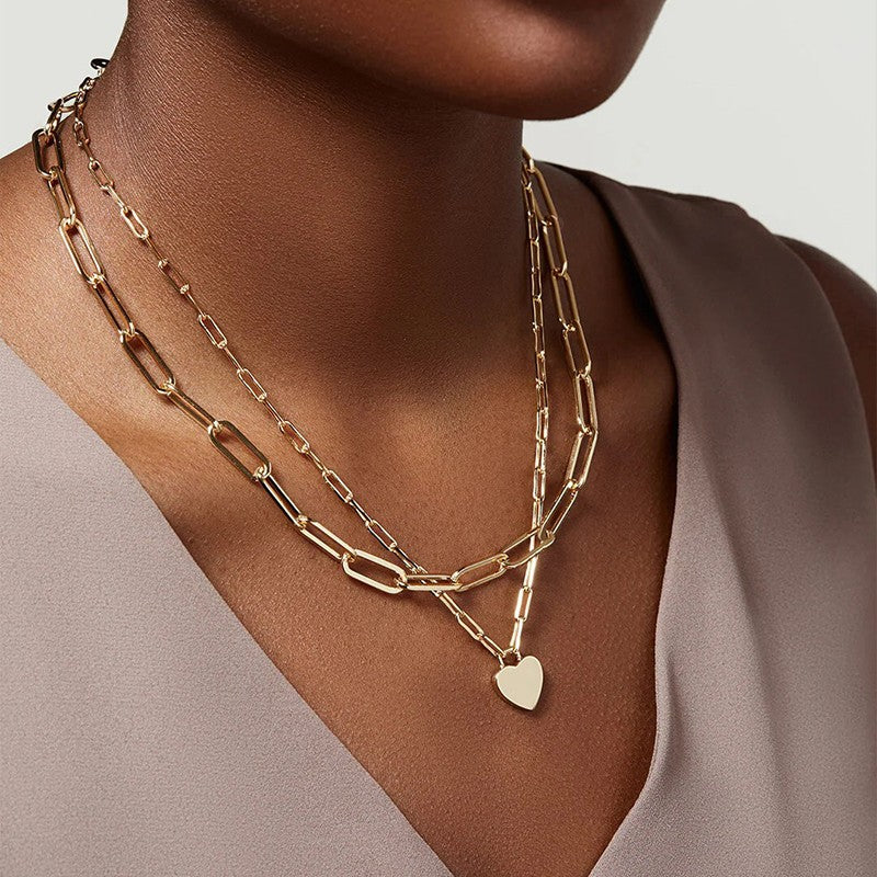 18K STAINLESS STEEL TARNISH FREE LAYERED NECKLACE | 40NK9429