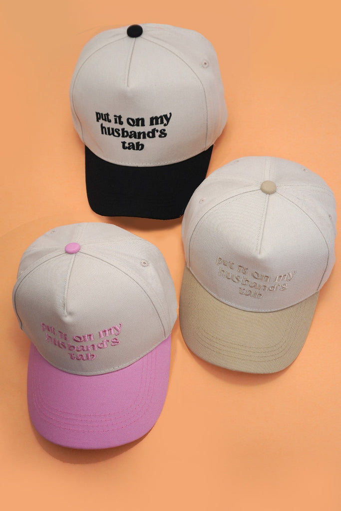 TWO TONE EMBROIDERY WORD BASEBALL HAT CAP | 40HW730