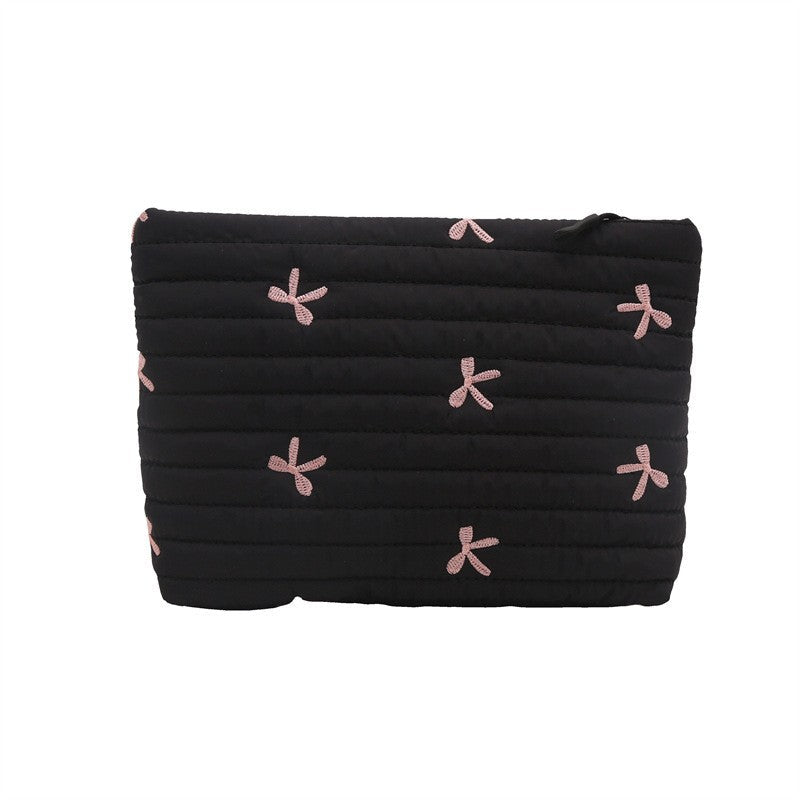 QUILTED PUFFY COSMETIC MAKEUP POUCH CLUTCH BAG | 40P549
