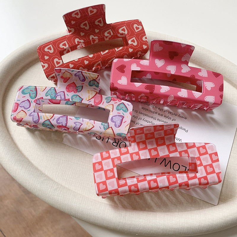 VALENTINE'S DAY GIFT HEART HAIR CLAW CLIPS | 40H887