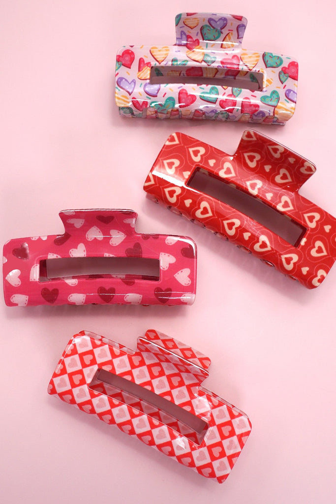 VALENTINE'S DAY GIFT HEART HAIR CLAW CLIPS | 40H887