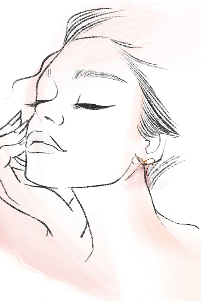 DELICATE WIRE BOW STUD EARRINGS | 80E06224