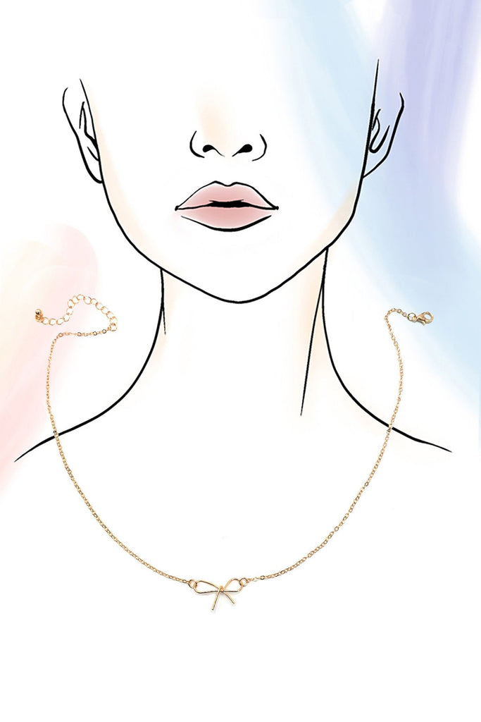 DELICATE BOW WIRE CHARM NECKLACE | 80N91450