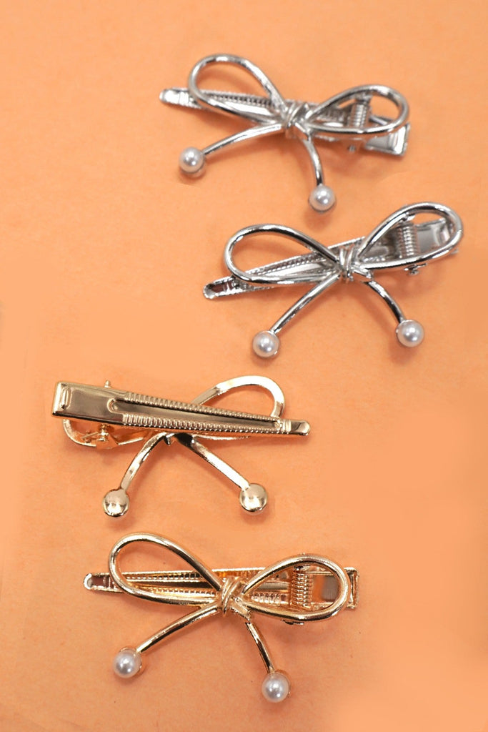 BOW WITH PEARL HAIR CLAW CLIP | 40H889