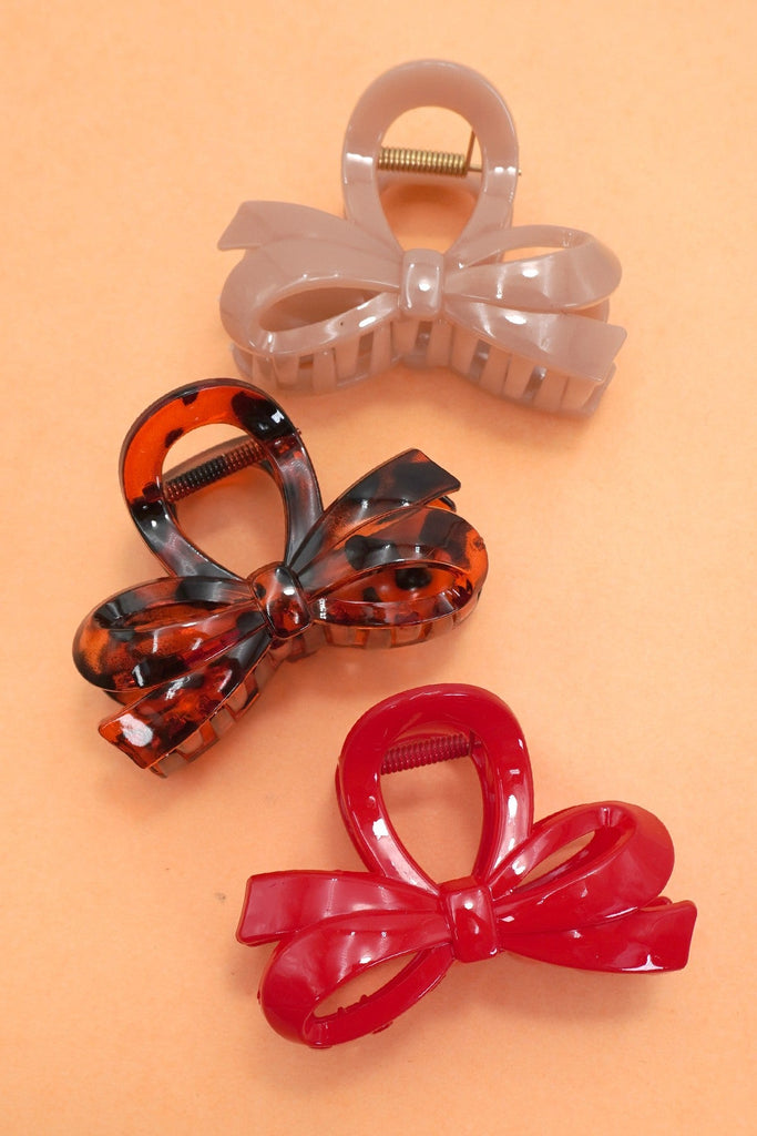 BOW RIBBON HAIR CLAW CLIPS | 40H894