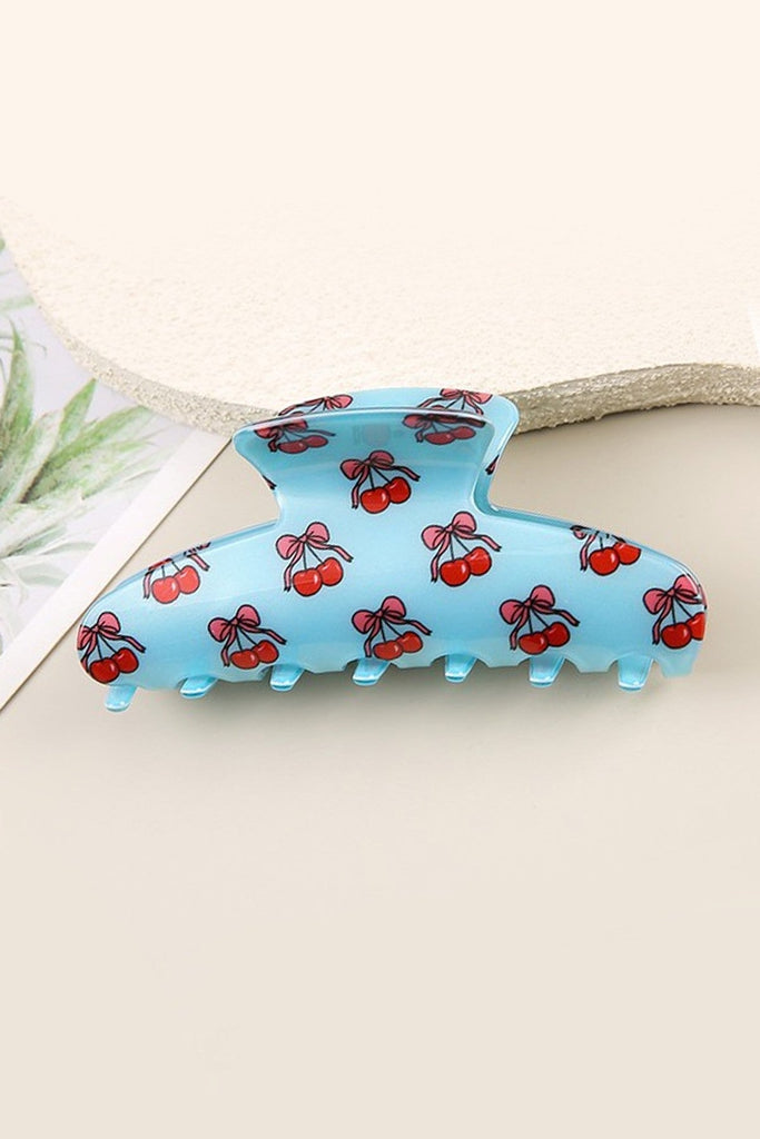 JUMBO CHERRY BOW ACRYLIC HAIR CLAW CLIPS | 40H895