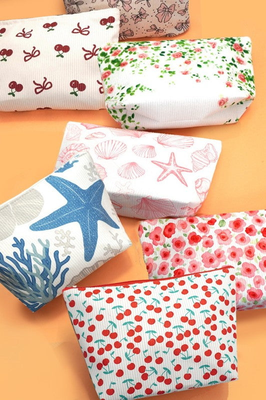 TRAVEL BOW CHERRY COSMETIC MAKEUP POUCH BAG | 40P553