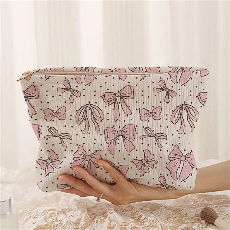 TRAVEL BOW CHERRY COSMETIC MAKEUP POUCH BAG | 40P553