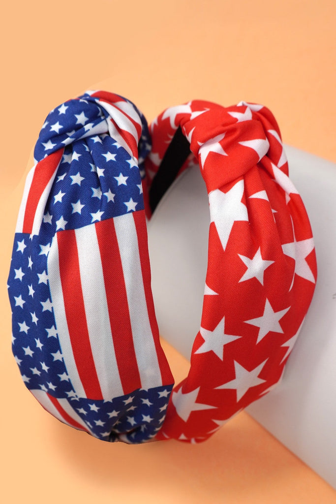 4TH OF JULY USA STRIPE STAR FLAG HEADBAND | 40HB163