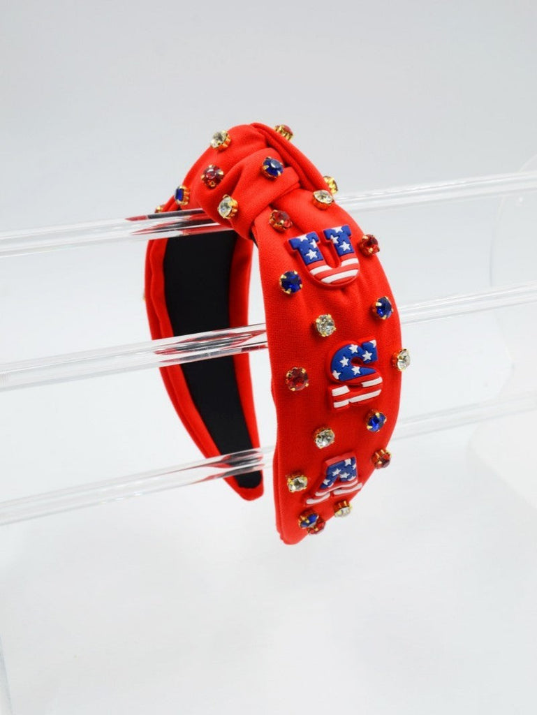 4TH OF JULY USA RHINESTONE STUD HEADBAND | 40HB164