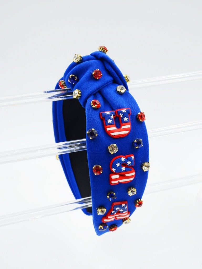 4TH OF JULY USA RHINESTONE STUD HEADBAND | 40HB164