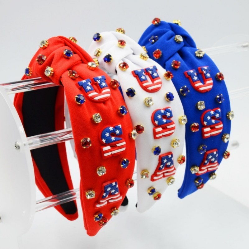 4TH OF JULY USA RHINESTONE STUD HEADBAND | 40HB164
