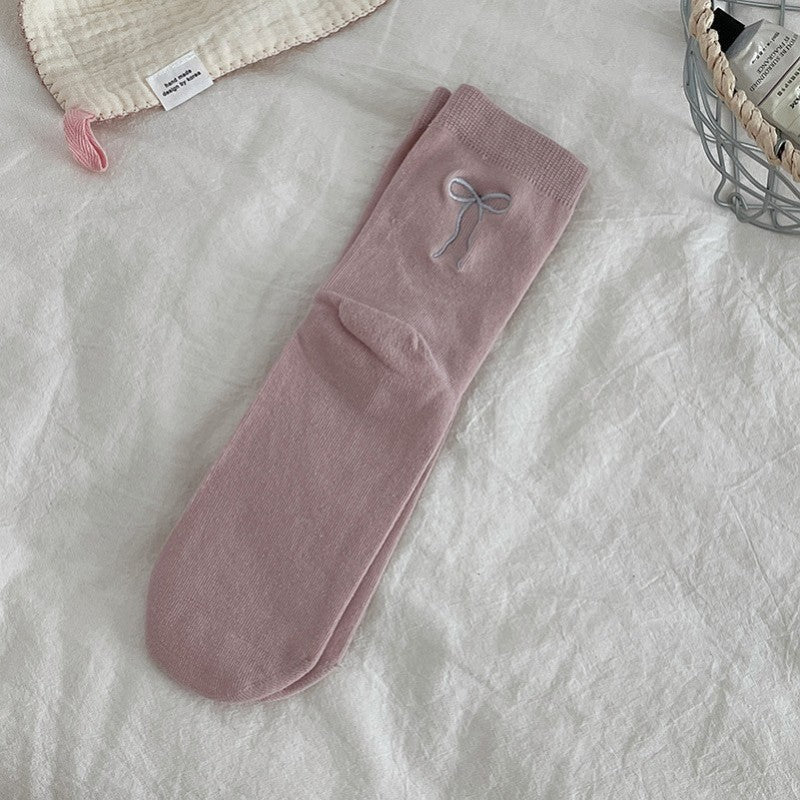 BOW COLORFUL MID CALF LENGTH SOCKS | 40S02059