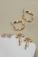 PEARL PAVE HEART BOW TWISTED HOOP TRIO EARRINGS | 80E6396
