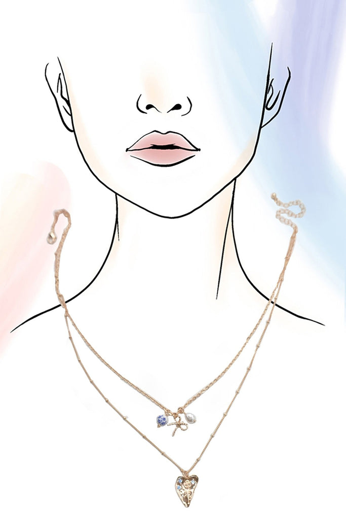 CERAMIC PORCELAIN LAYER CLUSTER CHARM NECKLACE | 80N91560